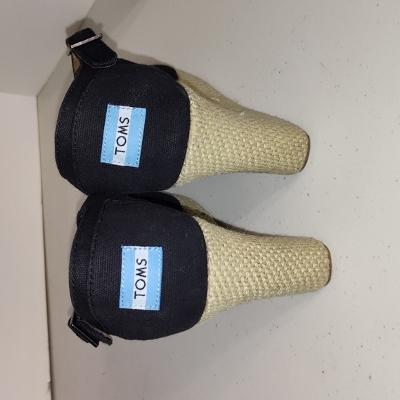 Toms Sienna Canvas Wedge Platform Sandal Size 9.5 - Picture 5 of 9